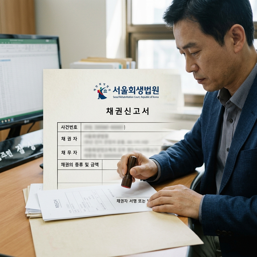 법원 파산재단 청산 절차에 제출할 소상공인 임대차보증금 파산채권 신고서 작성 서식 양식
