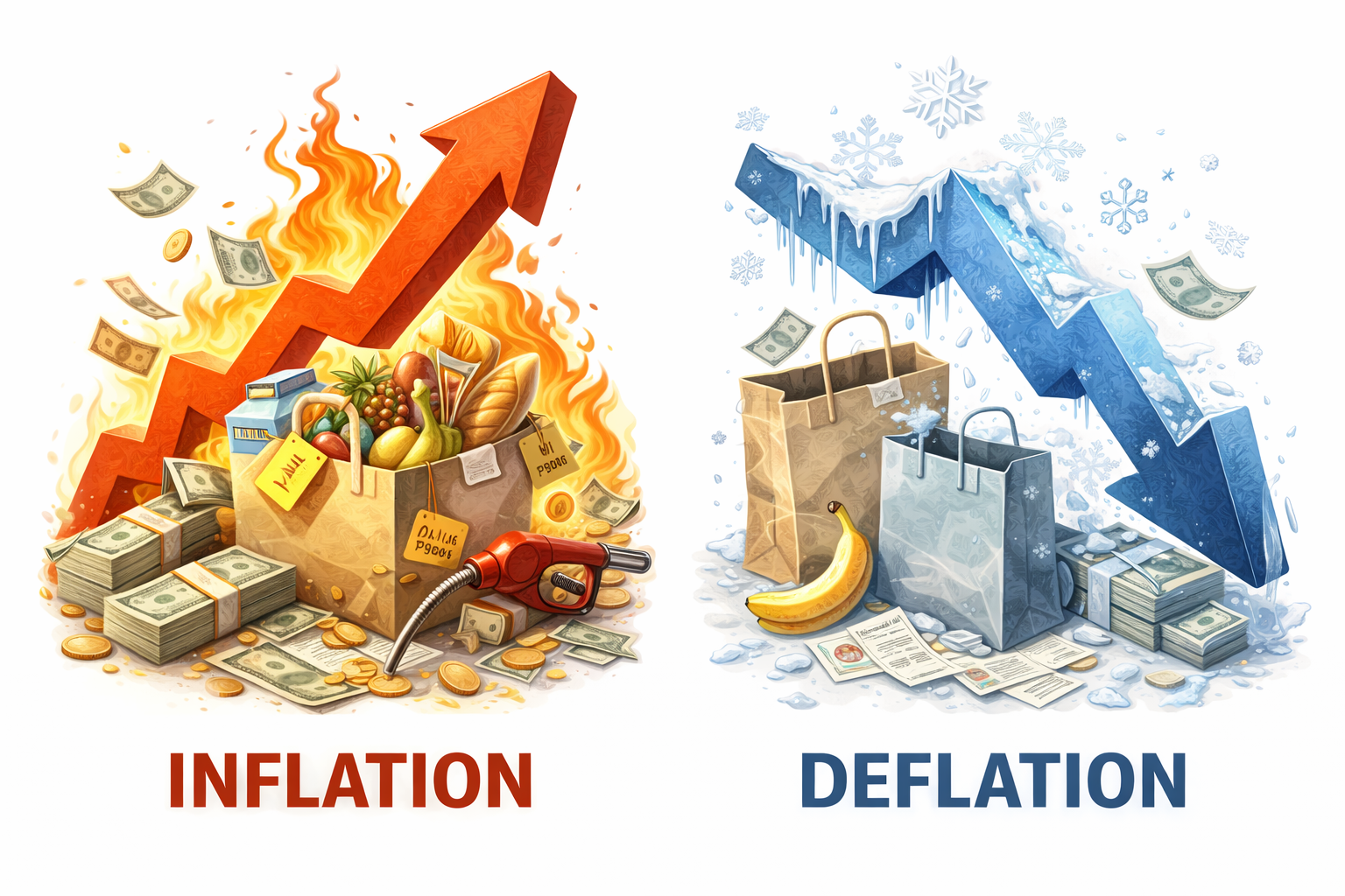 인플레이션, 디플레이션