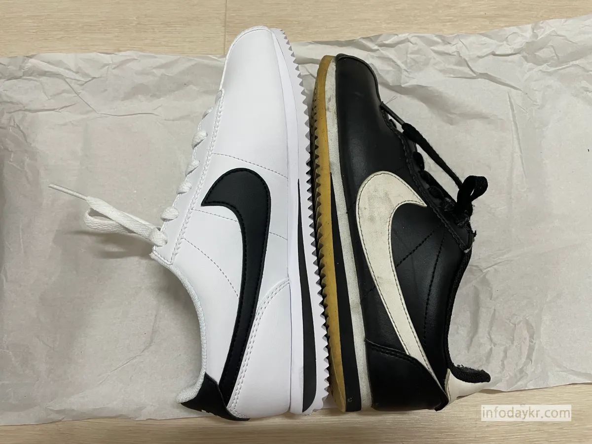 나이키-코르테즈-주니어-우먼-사이즈-비교