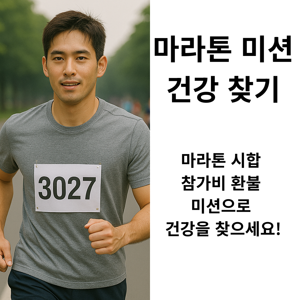 마라톤 미션 건강 찾기 마라톤 시합 참가비 환불 미션으로 건강을 찾으세요!
