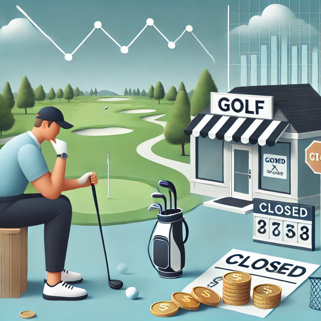 골프시장의 침체와 소비위축의 상징적인 이미지