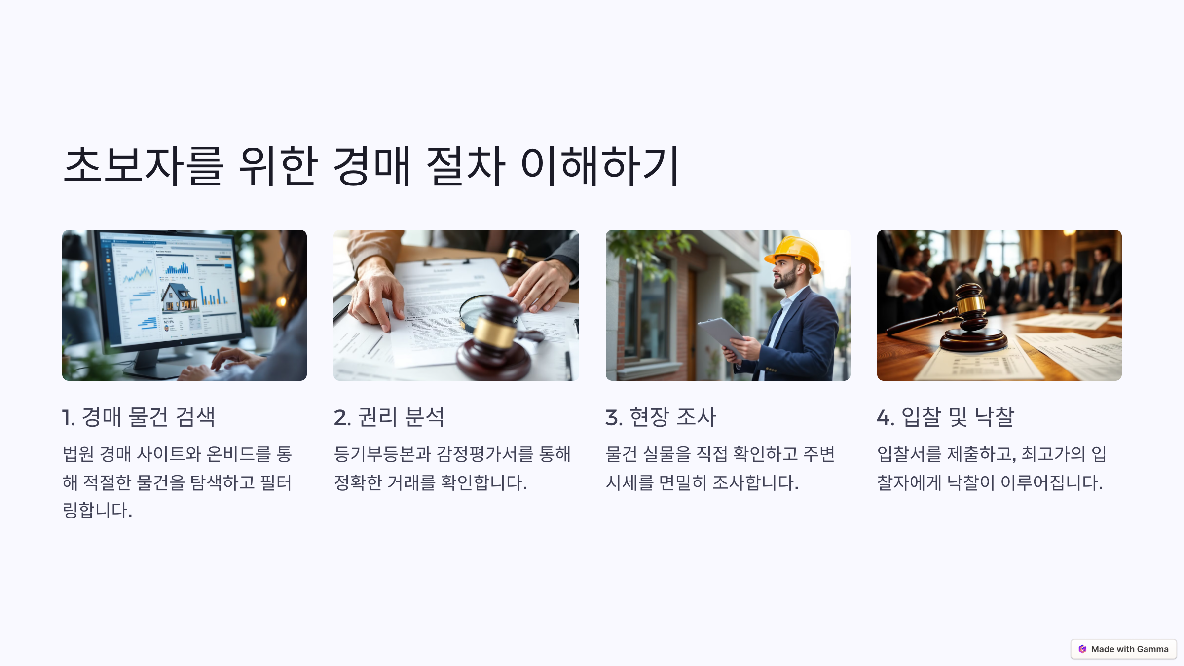 초보자를 위한 경매 관련 사진