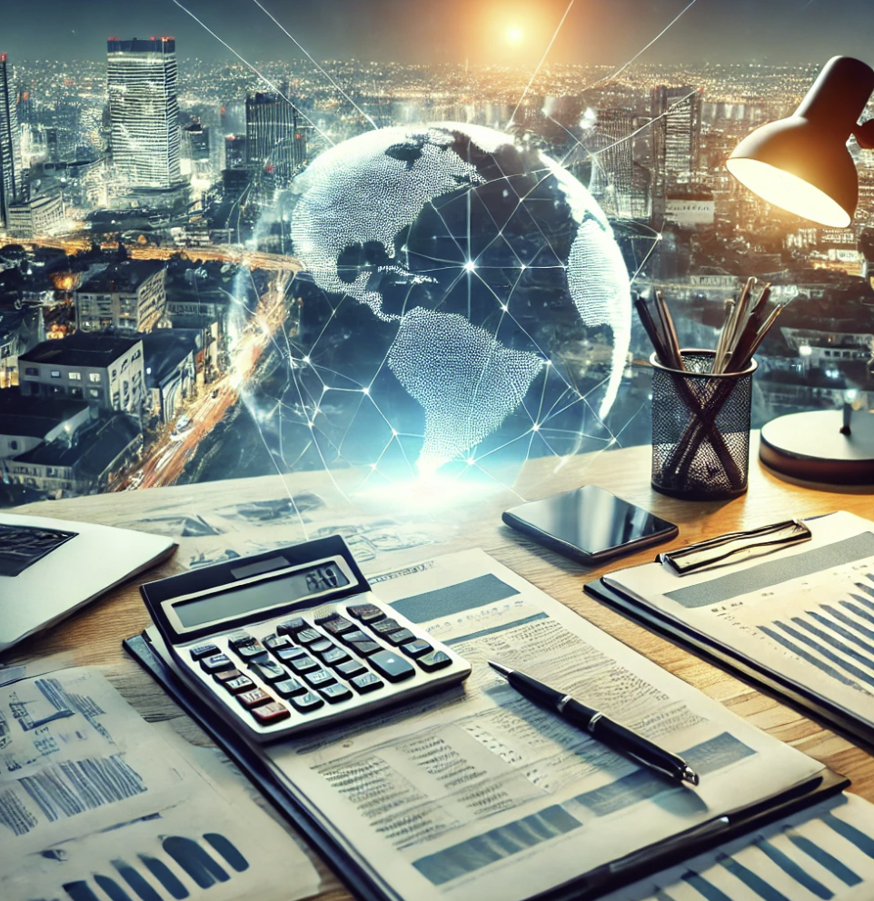 법인세 신고 서류가 놓여 있는 책상