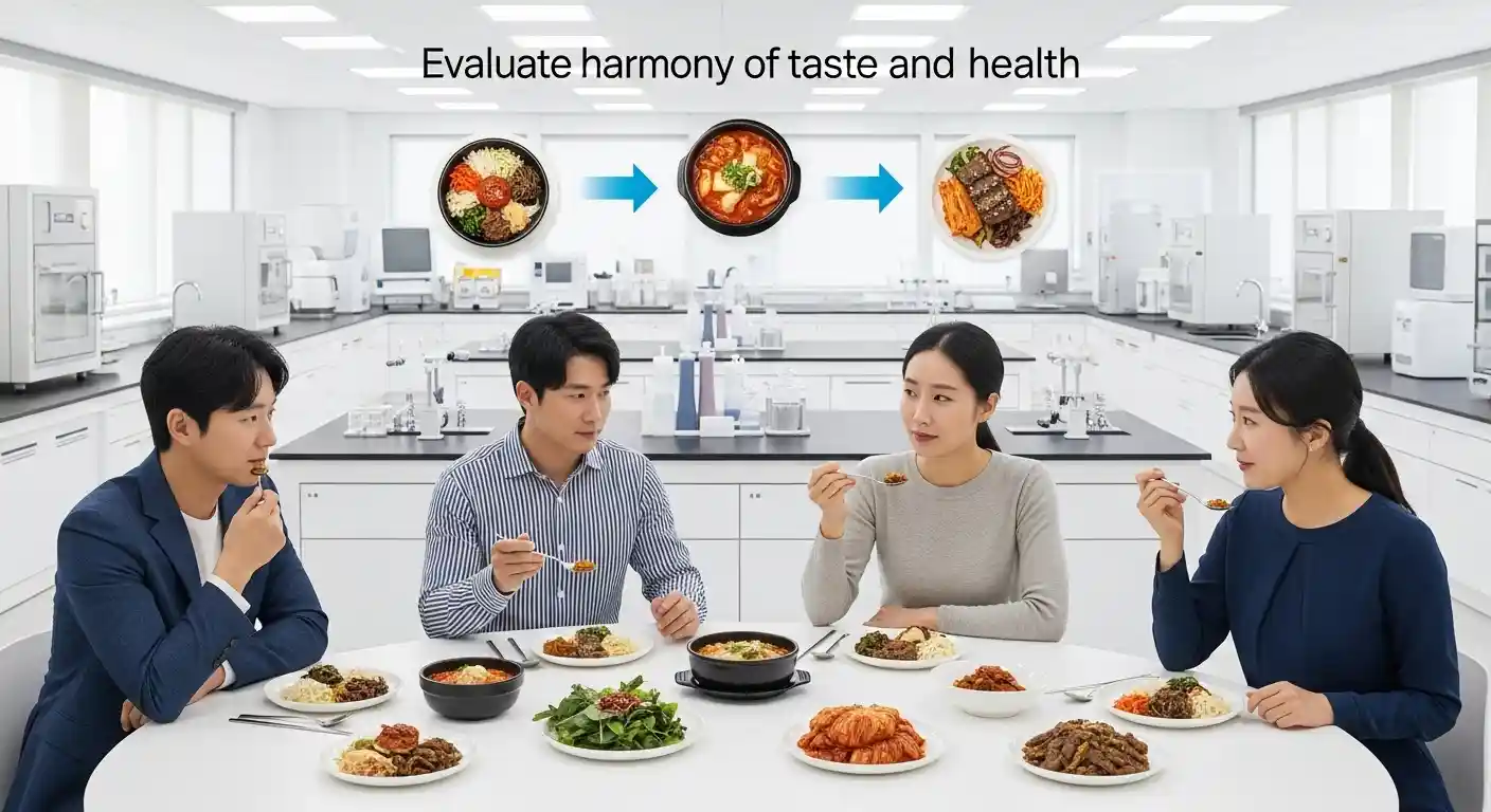 <img src="ai_recipe_feedback_cycle_flavor_health.webp" alt="맛과 건강의 조화를 평가하고 AI에 피드백하는 순환 과정을 담은 장면, 이미지 입니다">
