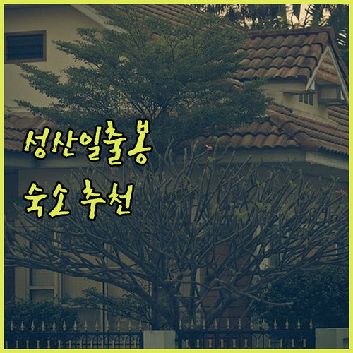 성산일출봉 근처 숙소 추천 플레이스 