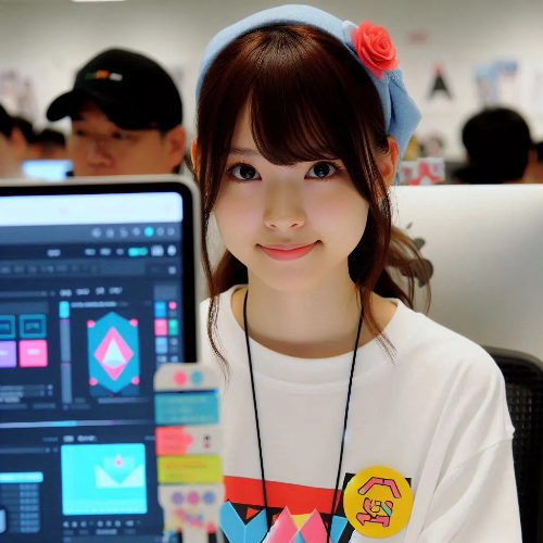 UI/UX 디자이너가 컴퓨터 앞에서 디자인 작업 중인 모습, 창의적이고 직관적인 UI 디자인 작업에 몰두하는 디자이너