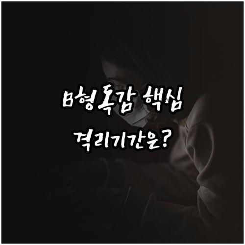 B형 독감 검사 방법 비용과 해열 후..