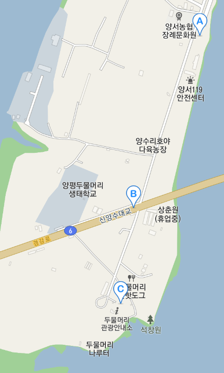 두물머리 유료주차장으로 가는 지도