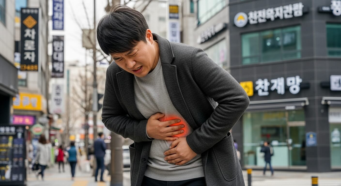 왼쪽 갈비뼈 아래 통증