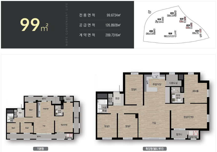 DMC 한장자이 더헤리티지 계약취소분. 분양일정, 계약취소분, 평면도