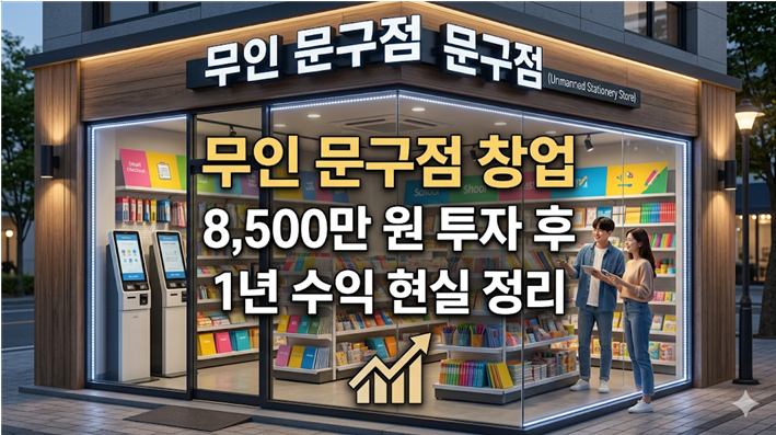 무인 문구점 창업, 8,500만 원 투자 후 1년 수익 현실 정리
