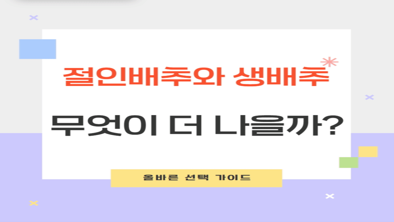 절인배추 생배추