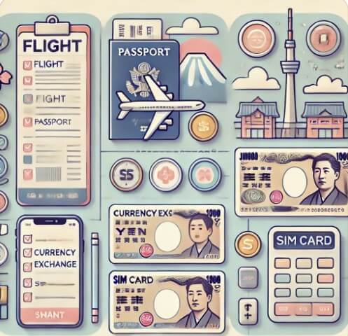일본여행 준비 체크 사진