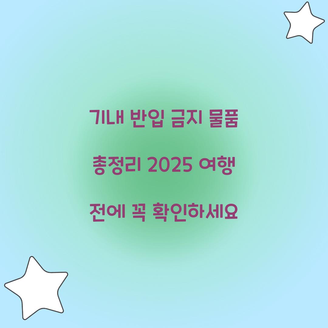 기내 반입 금지 물품