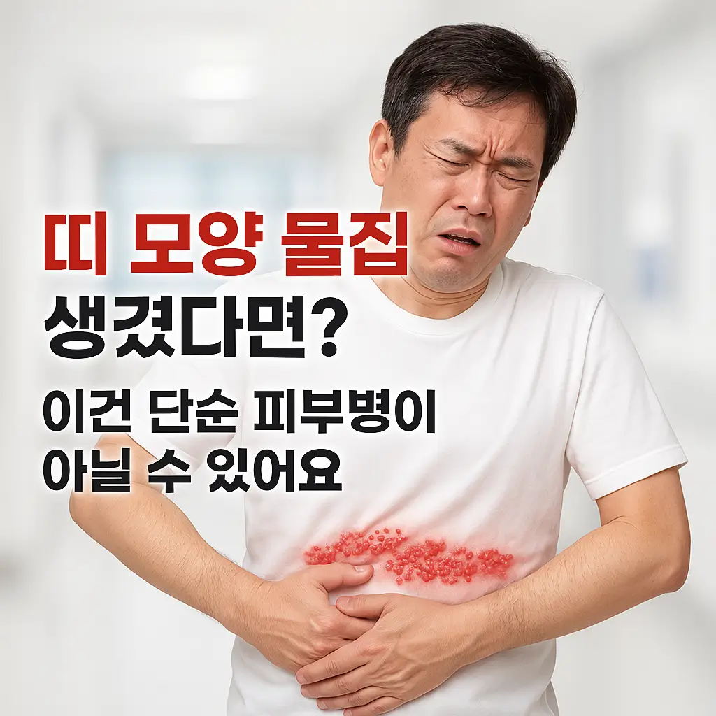 띠 모양 물집 생겼다면? 이건 단순 피부병이 아닐 수 있어요