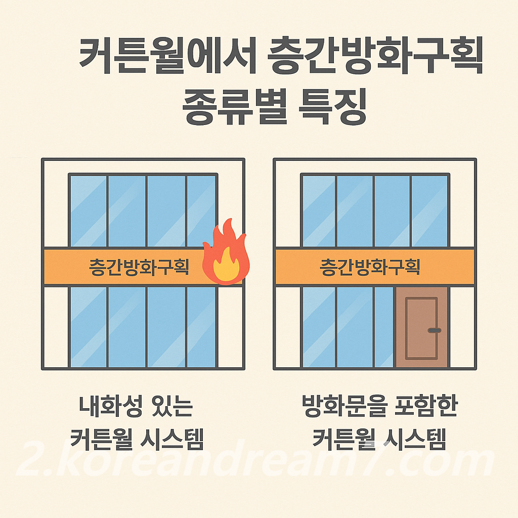 커튼월에서 층간방화구획 종류별 특징