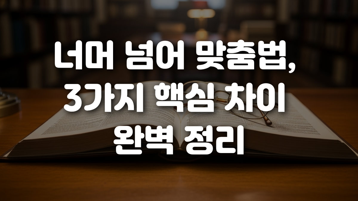 너머 넘어 맞춤법 3가지 핵심 차이 완벽 정리