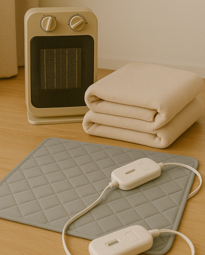 온풍기, 전기장판, 온수매트의 이미지