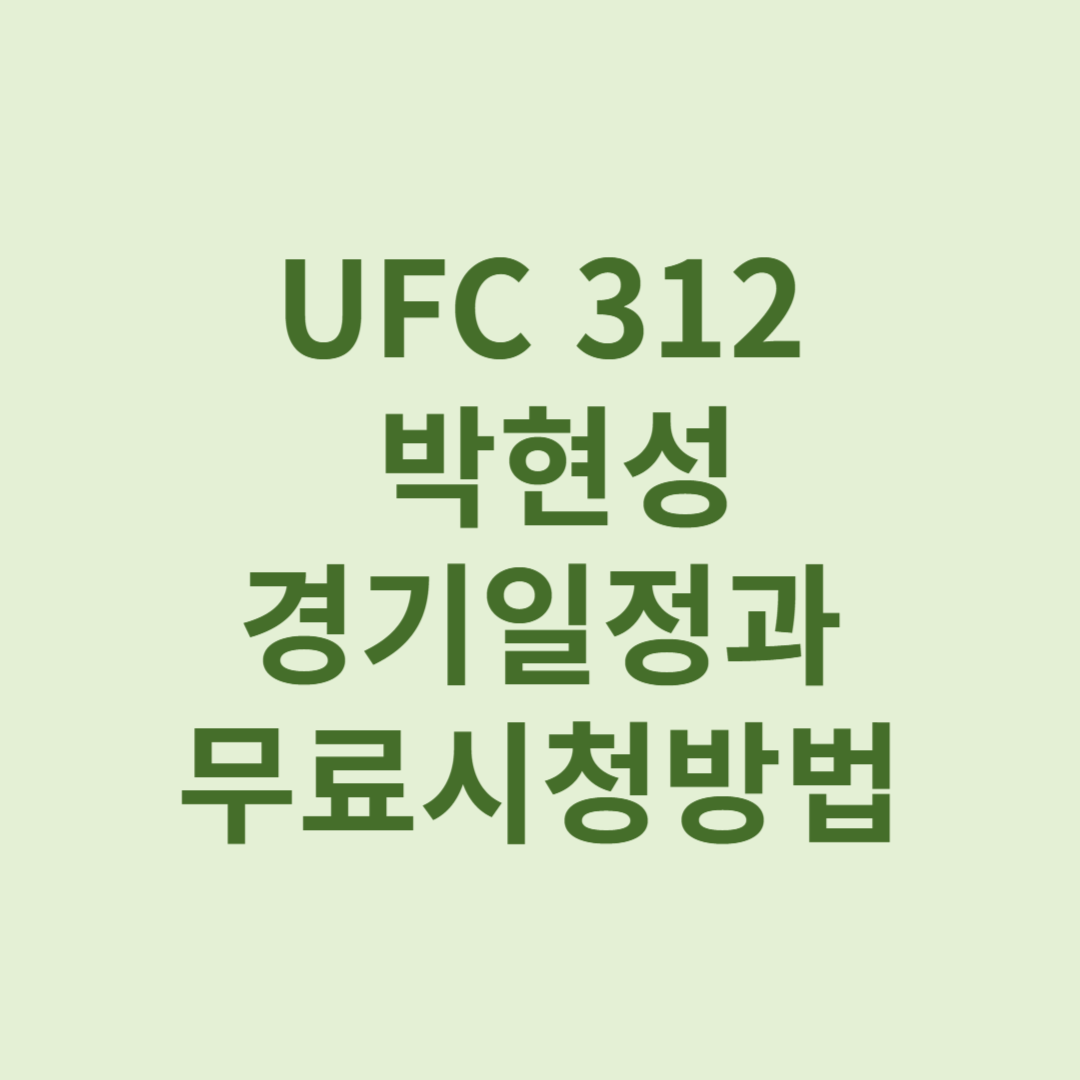 ufc 한국선수 박현성