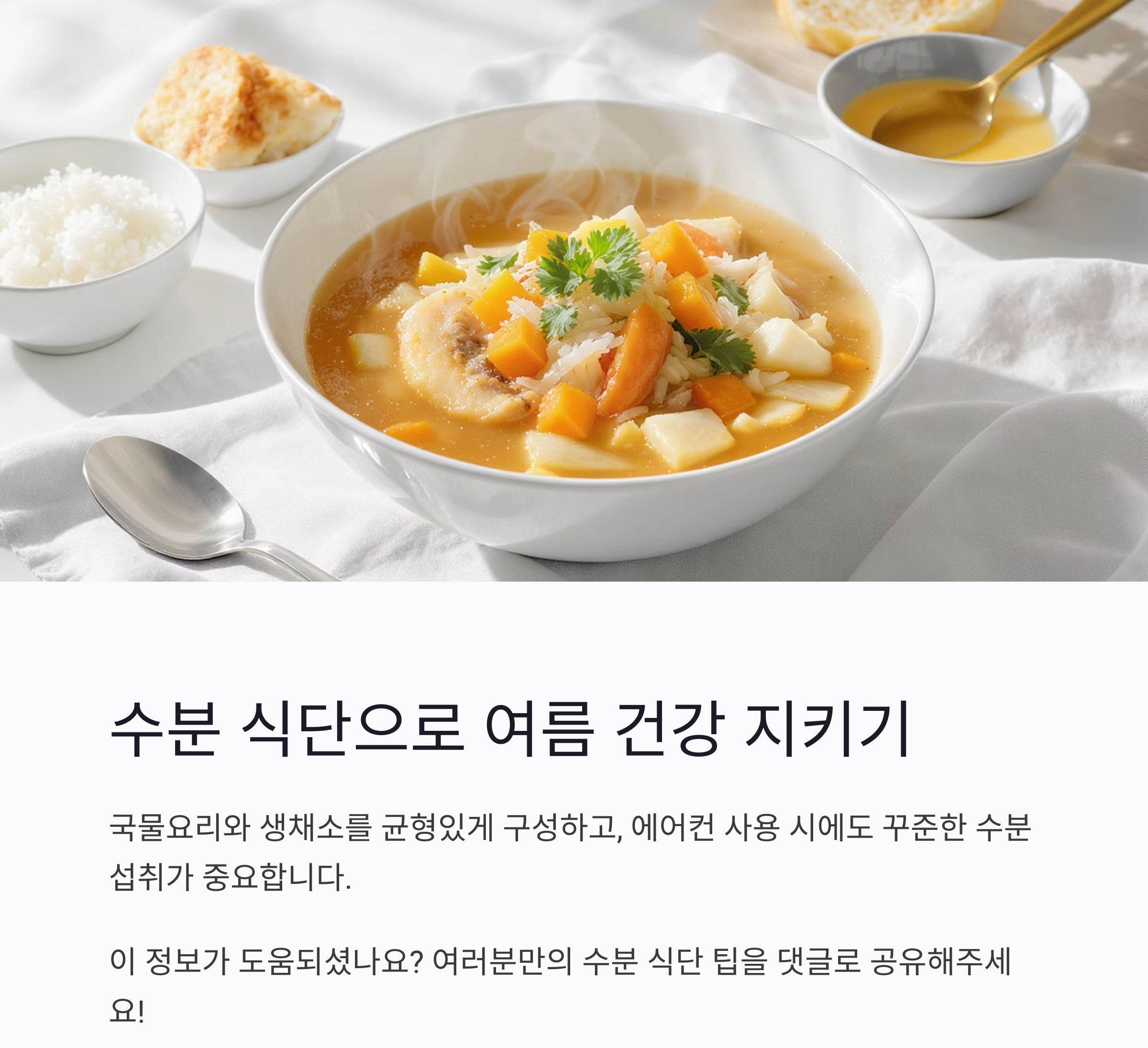 여름철 탈수 막는 수분 식단, 이렇게 챙기세요