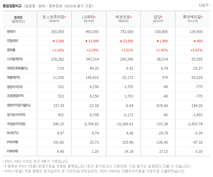 포스코퓨처엠_동종업비교