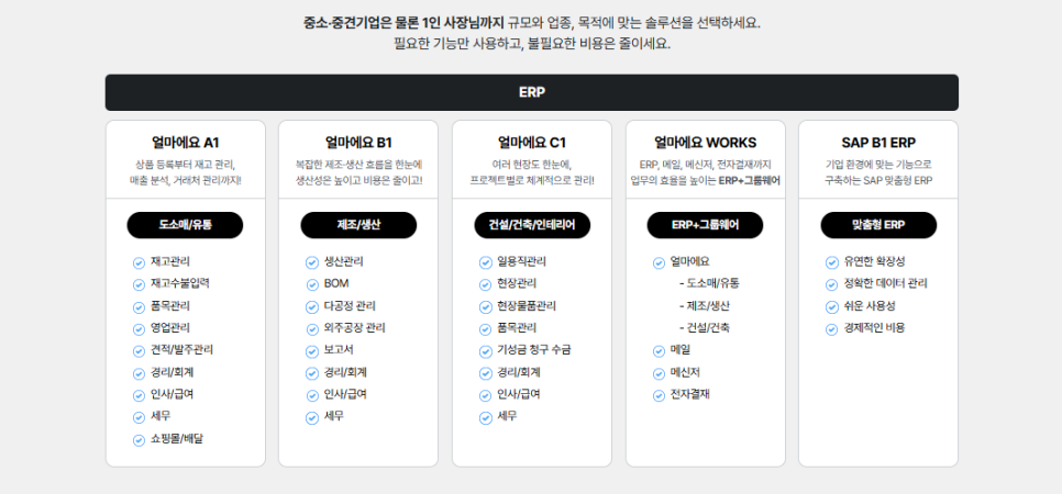 얼마에요 ERP