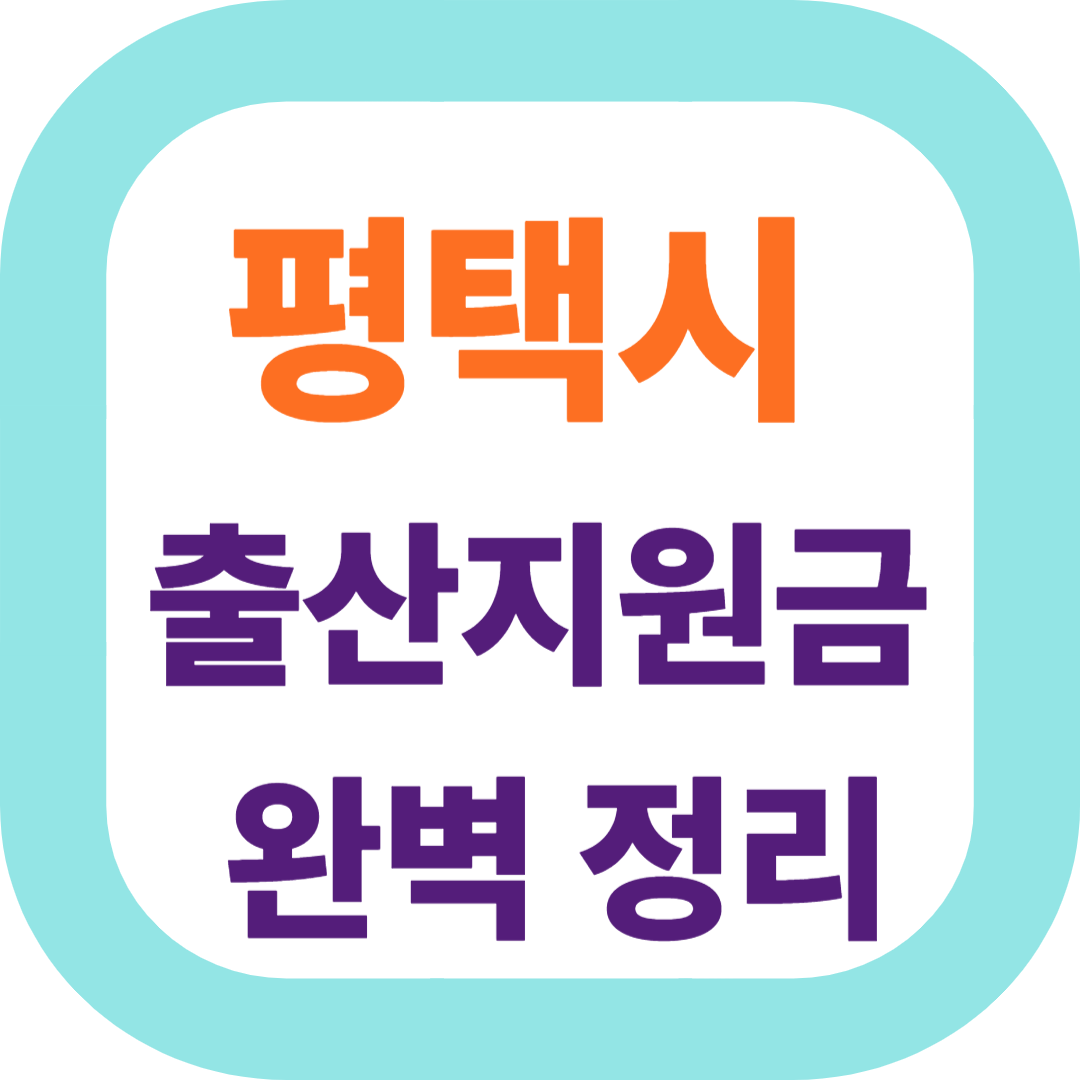 2025 경기도 평택시 출산지원금(첫만남이용권,출산장려금,산후조리비) 신청방법 및 지원대상