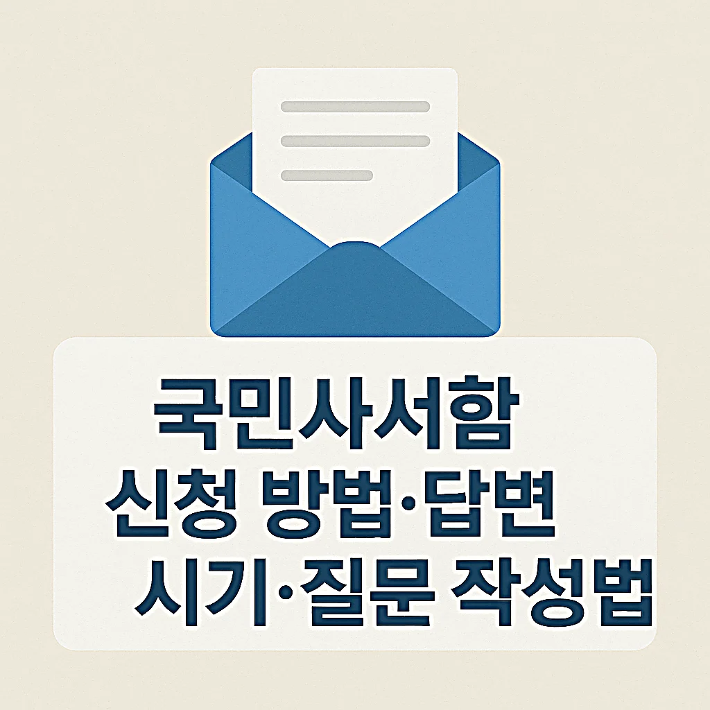 국민사서함 신청 방법·답변 시기·질문 작성법