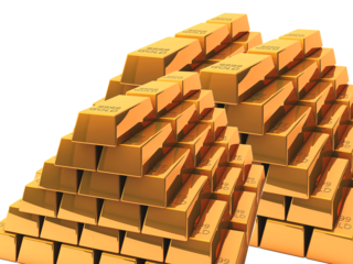 황금이 가득 쌓인 모습