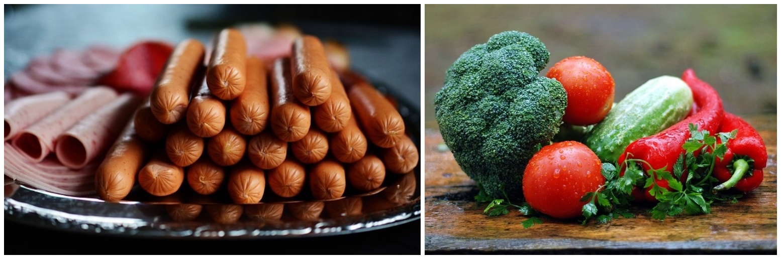 소시지와 야채 사진