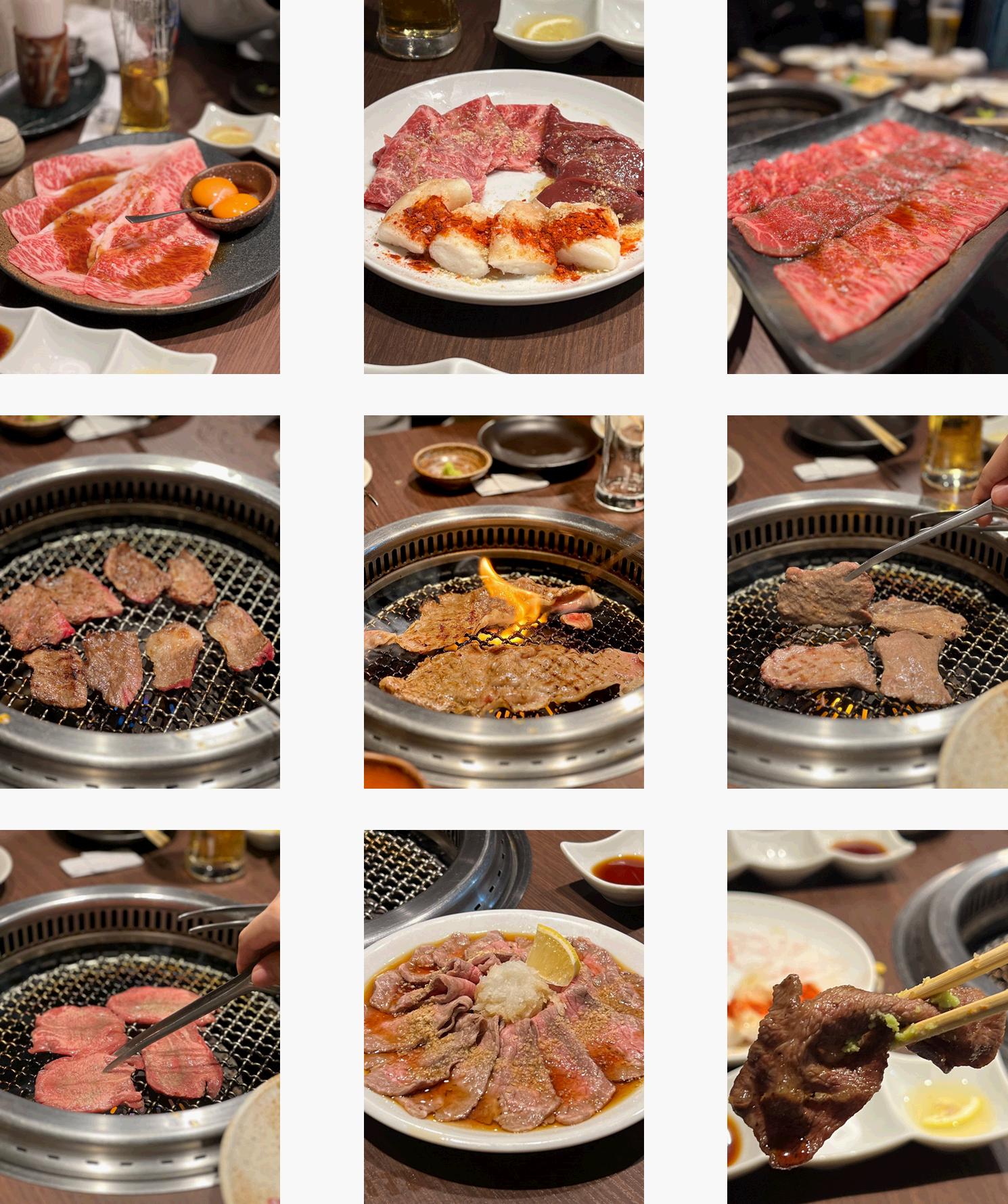 야키니쿠 코베아에서 코스로 먹은 사진입니다.