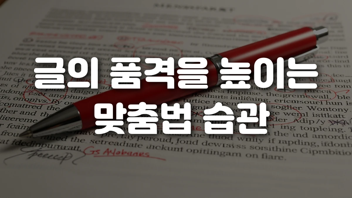 글의 품격을 높이는 맞춤법 습관