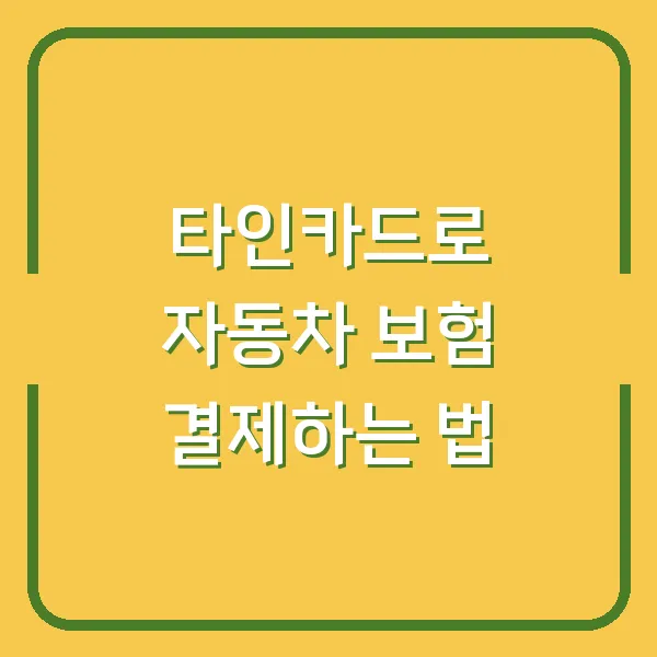 타인카드로 자동차 보험 결제하는 법