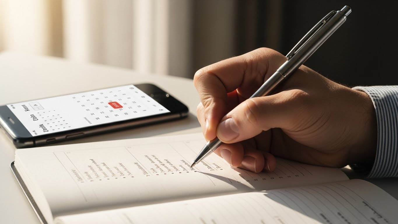 연말 몰아넣기보다 효과적인 매달 정기 납입을 계획하고 기록하는 모습