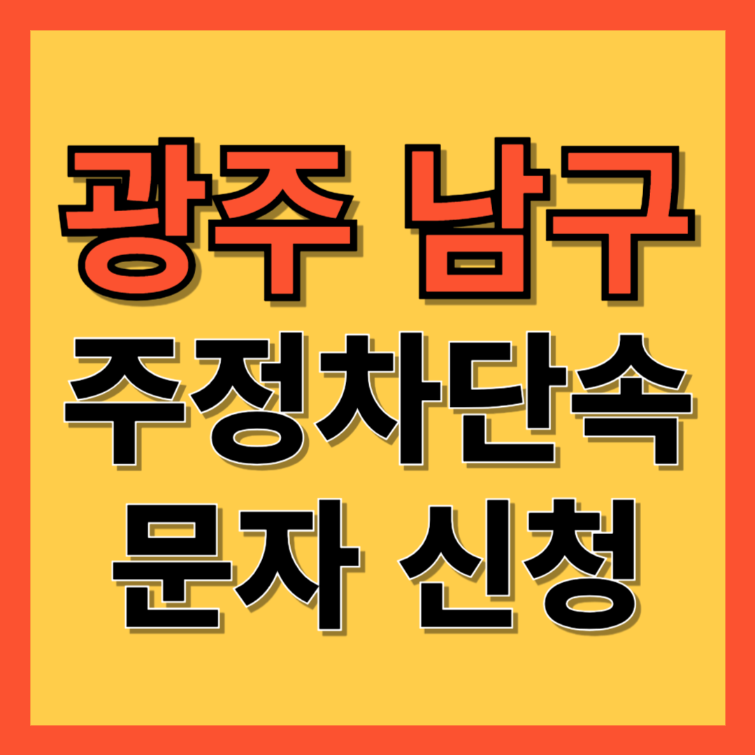 광주 남구 주정차 단속 알림 서비스 신청 방법 ❘ 주차단속 문자알림서비스