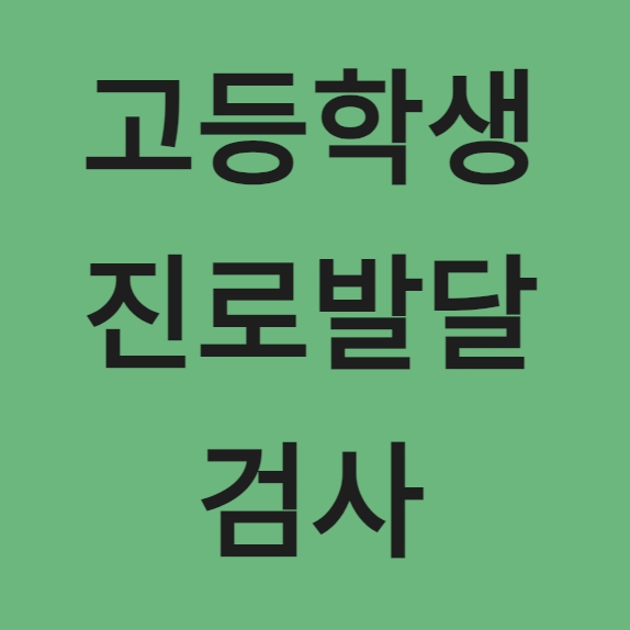 고등학생 진로발달검사