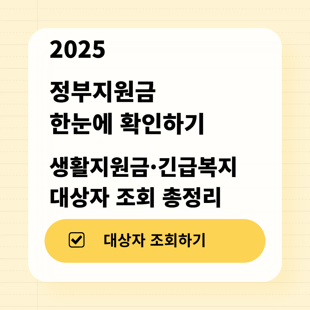 2025 정부지원금 한눈에 확인하기
