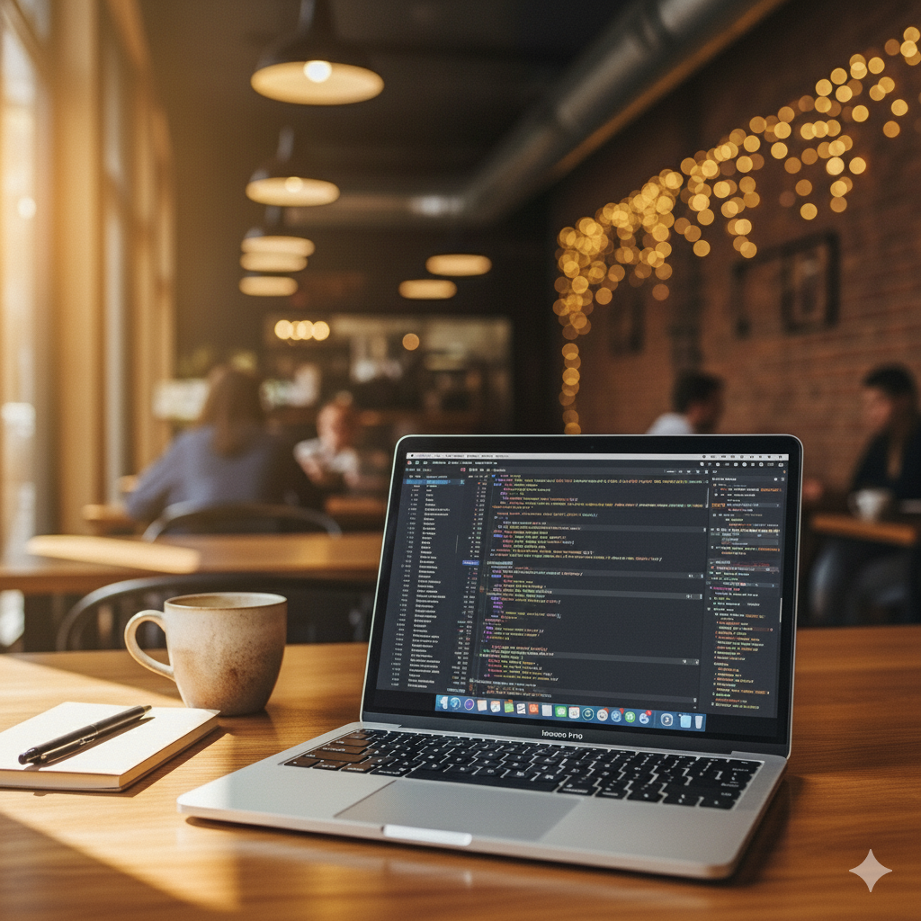 구글 나노바나나 이미지 생성 모델로 만든 노트북 하는 모습 이미지.