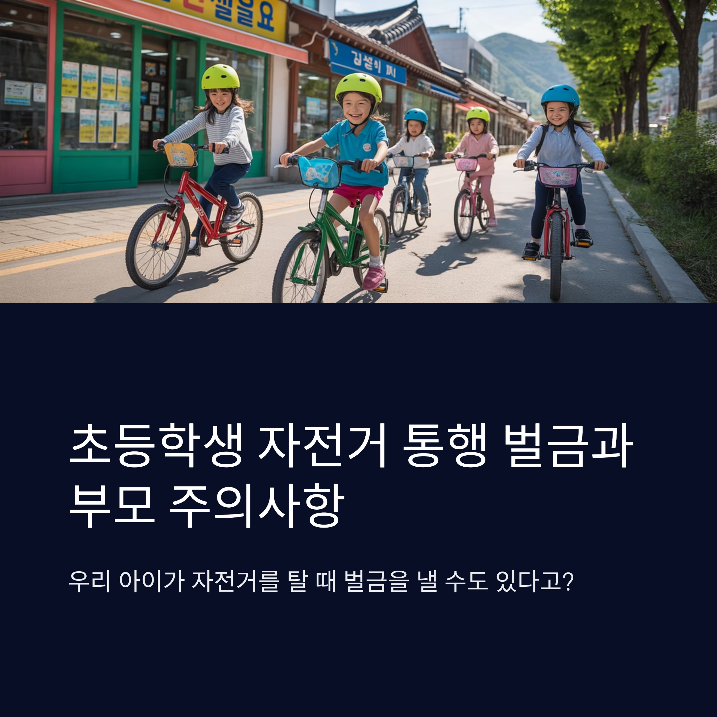 초등학생 자전거 통행 벌금과 부모 주의사항