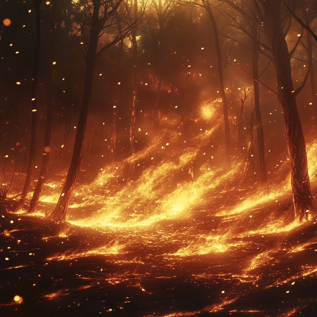 숲에서 불이나는 꿈 해몽