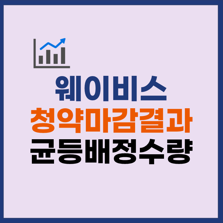 웨이비스 균등배정 수량 청약 마감 배정결과