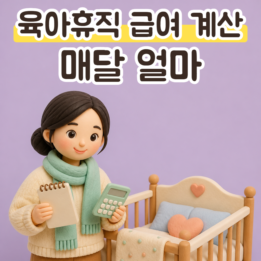 아기 침대 옆에서 계산기와 수첩을 들고 웃는 성글이