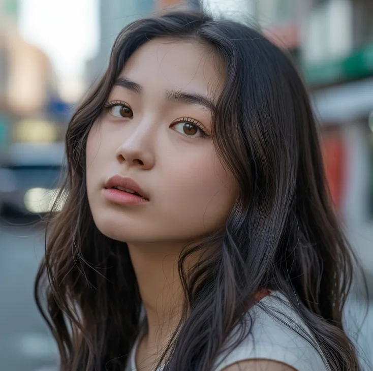 드림렌즈를 착용하고 있는 여성