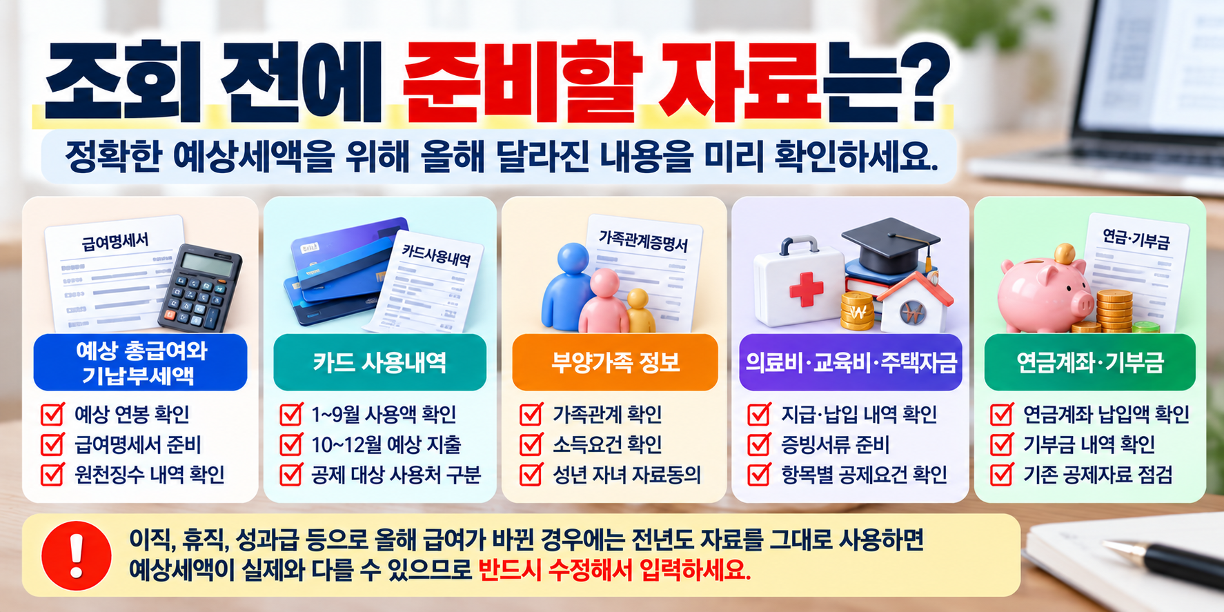 2026 연말정산 미리보기 조회 전 준비자료 5가지