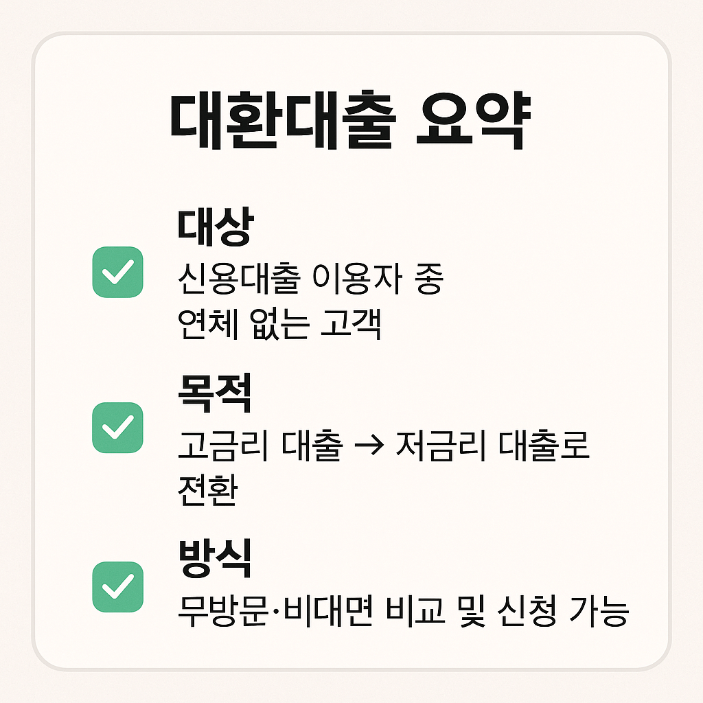대환대출 플랫폼 비교&amp;#44; 고금리 탈출&amp;#44; 저금리 대출 갈아타기&amp;#44; 토스 핀다 뱅크샐러드&amp;#44; 2025 대출금리 비교&amp;#44; 비대면 대출&amp;#44; 정부지원 대환대출&amp;#44; 신용점수 상승&amp;#44; 중도상환수수료 없음&amp;#44; 금융위 인증 대출 서비스