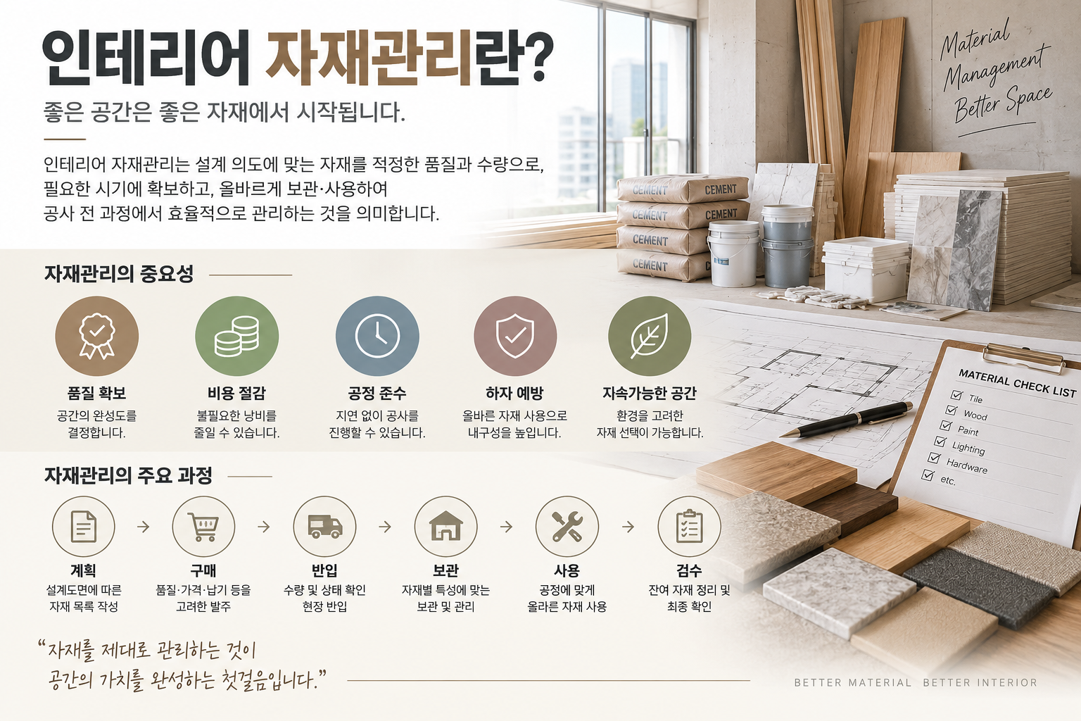 인테리어 자재관리란