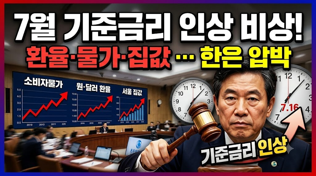 7월 기준금리 오를까? 물가·환율·집값이 한국은행을 압박하는 이유