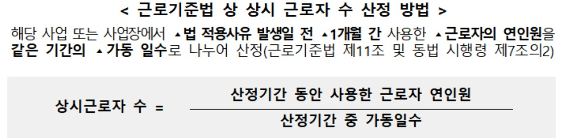 건설공사 상시근로자 수 산정