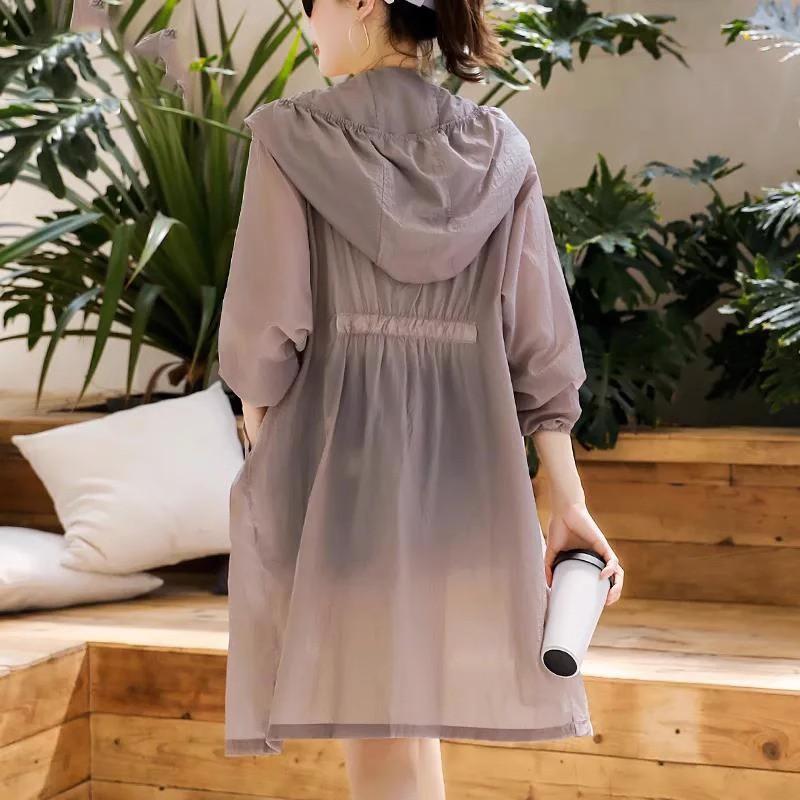 롱 바람막이 캐주얼 여성 여름점퍼