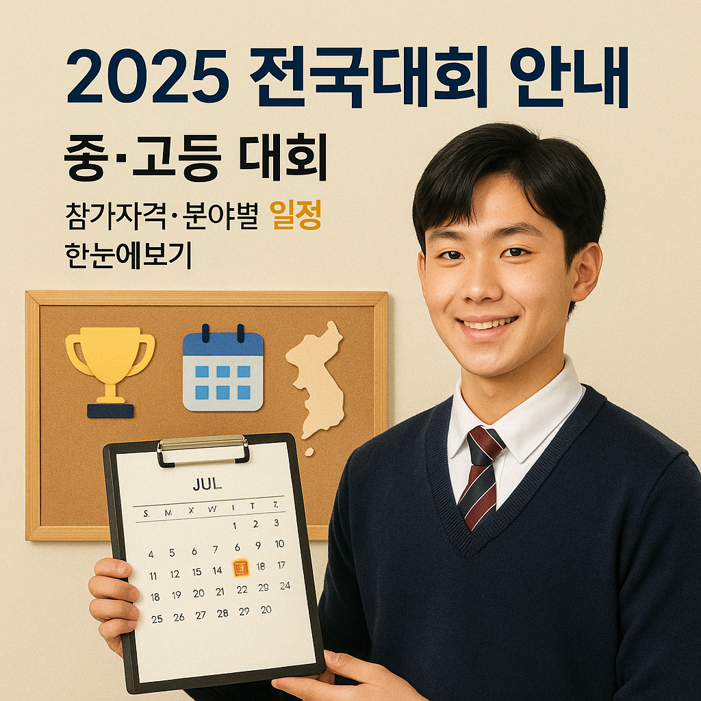 [2025 전국대회 안내] 중·고등 대회 ｜ 참가 자격·분야별 일정 한눈에 보기